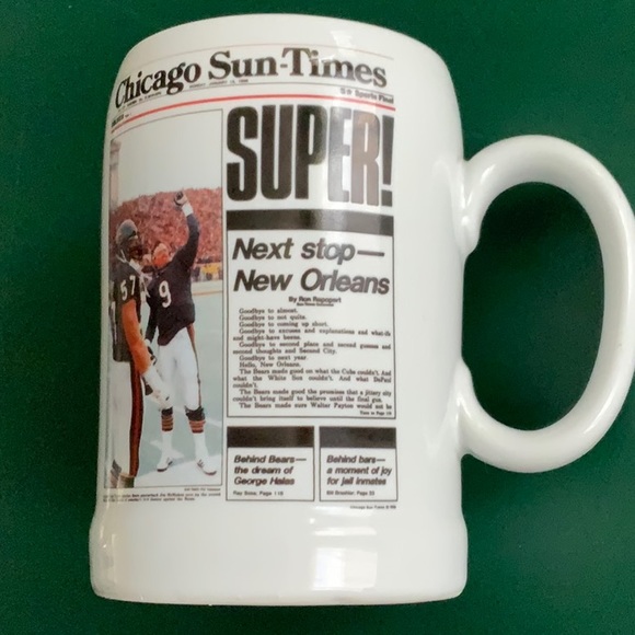 Other - Vintage The Chicago Sun Times. Bears Supermen Ceramic Mug